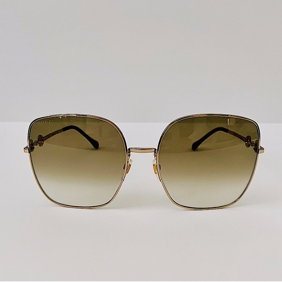 Gucci Horsebit Sunglasses w/ Brown Lenses - Picture 6 of 15